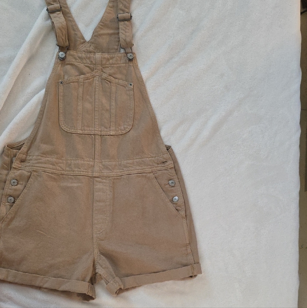 Casual Old Navy Tan Denim Short Overalls